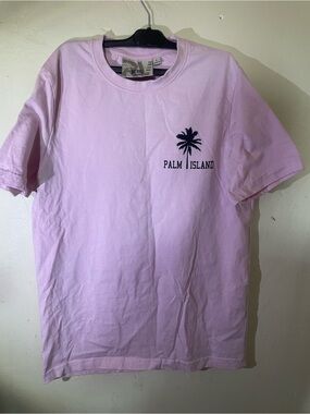 rebels Light Pink Short-Sleeve size S Tee with Navy Palm island land Logo
